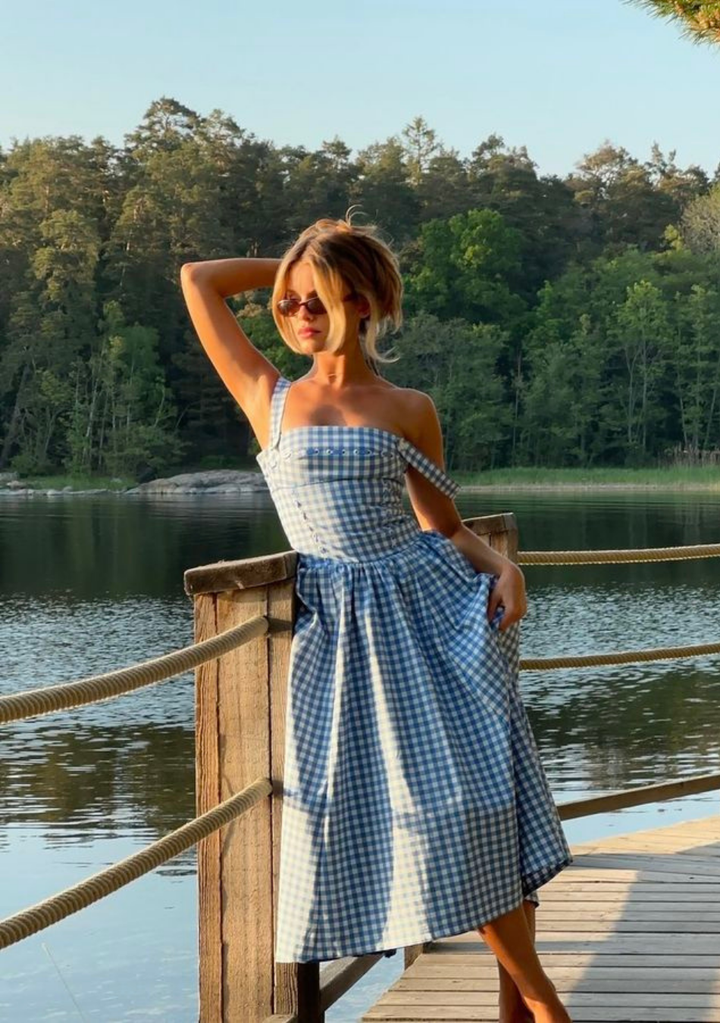 Lily | Checkered Midi Sundress