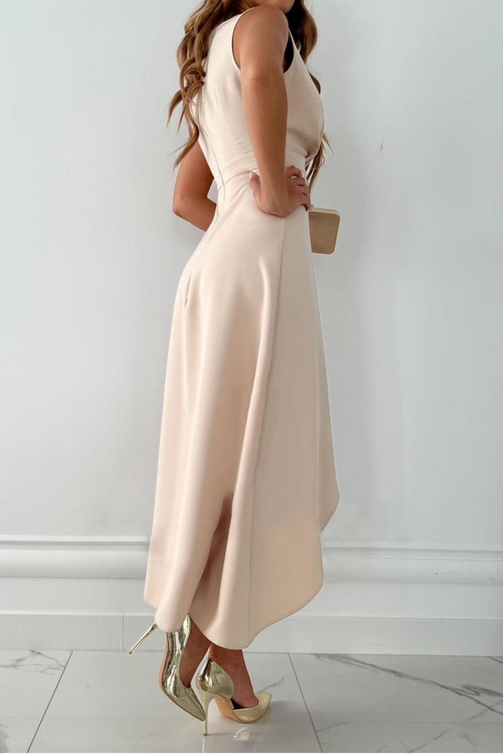 Isla | Deep V Midi Dress