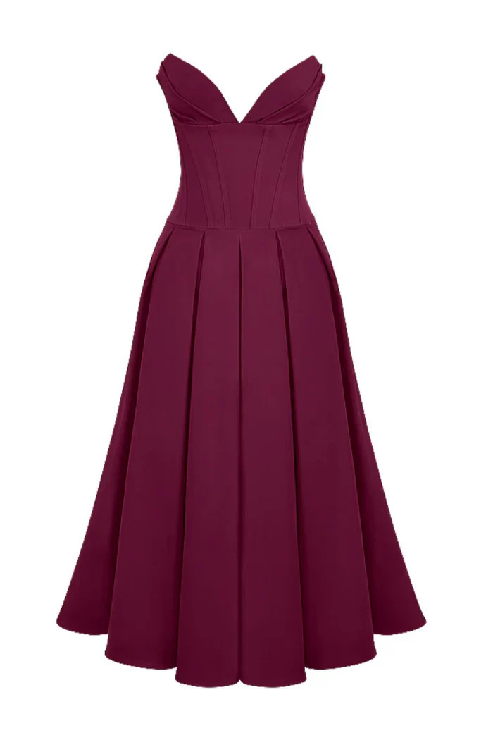 Tess | Structured Corset Midi Dress