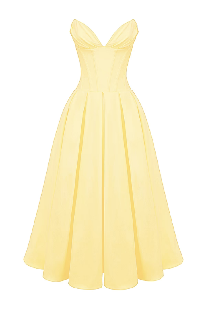 Tess | Structured Corset Midi Dress