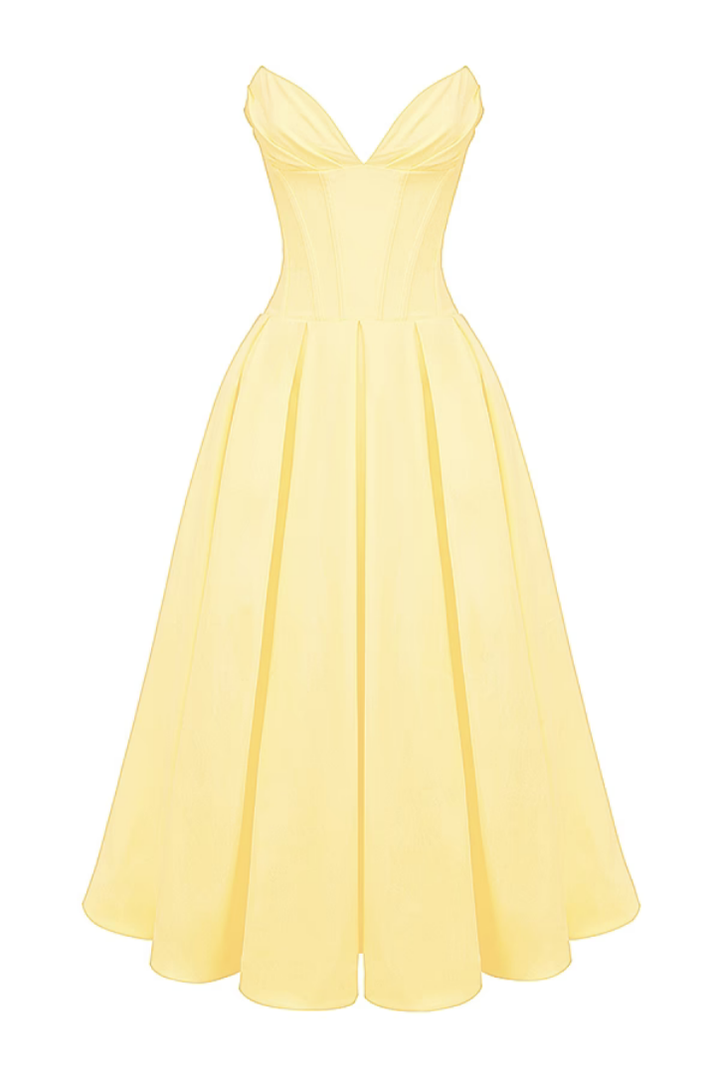 Tess | Structured Corset Midi Dress