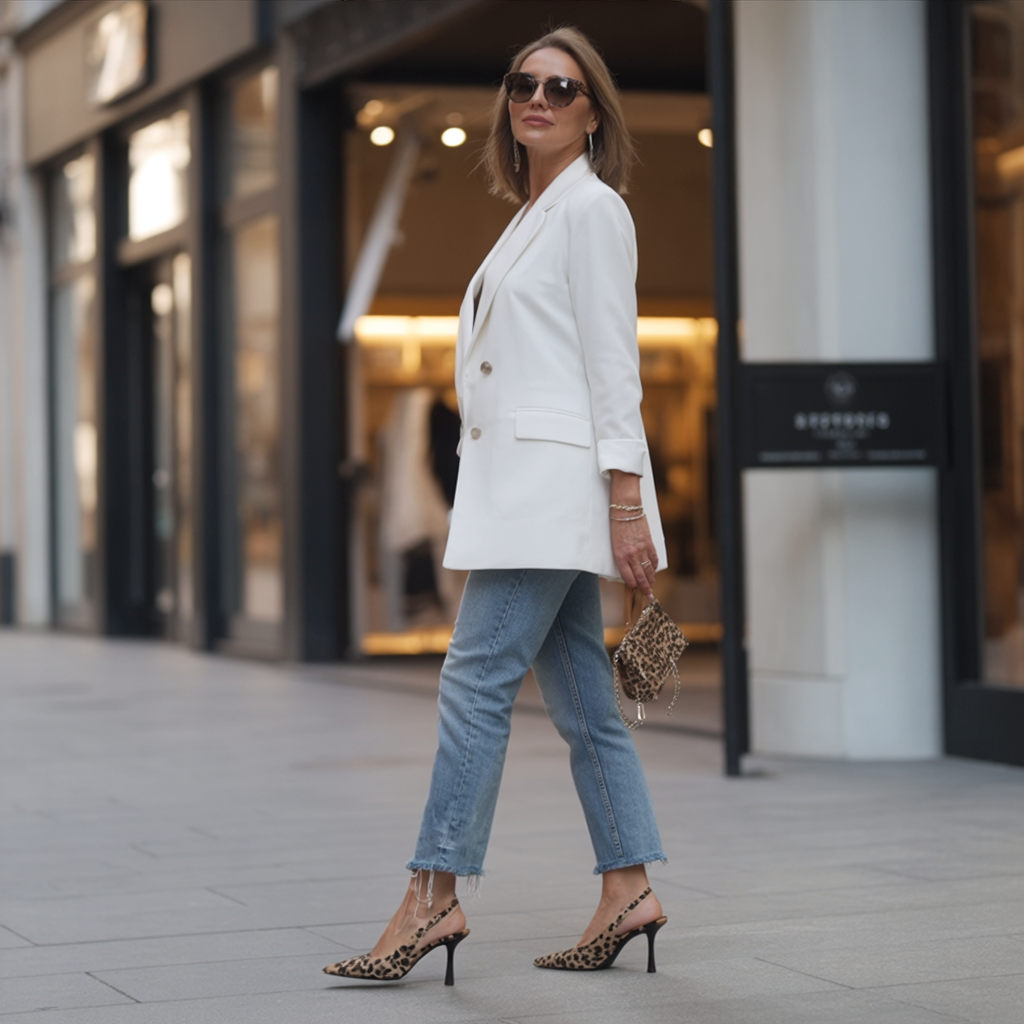 Maria | Pointed Toe Leopard Print Slingback Khaki Stiletto Heels